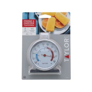 Taylor Fridge and Freezer Thermometer Chrome and White